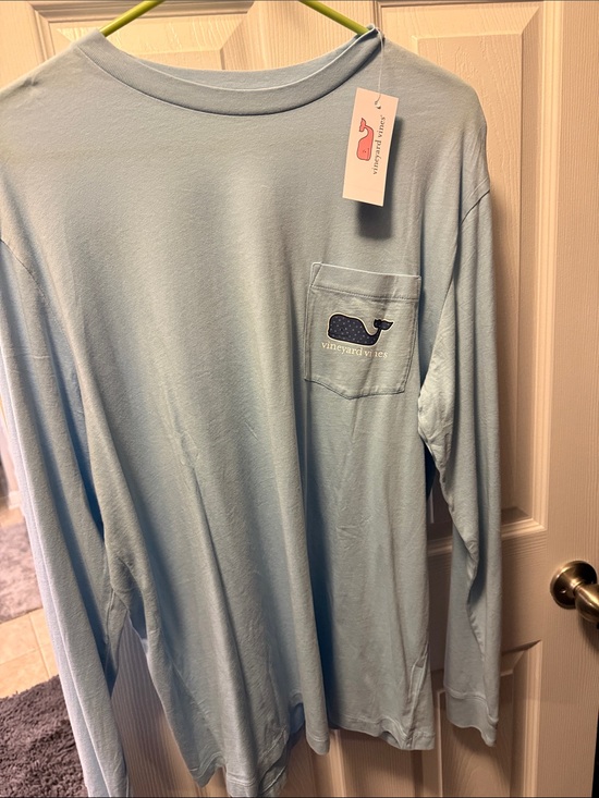 Vineyard Vines Other - Vineyard Vines Men's Long-Sleeve Pocket Tee - Pale Blue